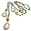 Y.YING Natural Green Diopside Cultured White Coin Pearl Long sweater chain Necklace 41"