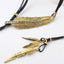 Bohemian Style Rope Chain Leaf Feather Pattern Pendant for Women Fine Jewelry Collares Statement Necklace