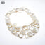 GG Jewelry 3 Strands Natural Huge 20x30MM White Shell MOP Top-drilled Mother Of Pearl Necklace 20" For Women
