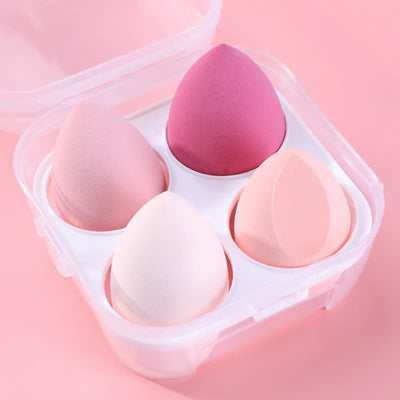 4pcs Makeup Sponge Powder Puff Dry and Wet Combined Beauty Cosmetic Ball Foundation Powder Puff Bevel Cut Make Up Sponge Tools