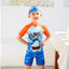 2021 New Hot One-piece Toddler Boy Swimwear With Hat Fish Cartoon Print Children Swimsuit Bathing Suits Kids Beach Clothes