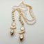 Bezel set White Keshi Pearl Chain Long Necklace For Women 52''