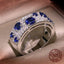 S925 silver ring newest for Women Gorgeous Blue Nano CZ Ring Genuine Sparkling Jewelry ring gift wedding party jewelry gift