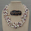 YYGEM 4 Strands 19'' Pearl Prehnite Amethyst Garnet Necklace