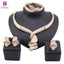 African Beads Jewelry set Women Gold Colorful Crystal Wedding Party Necklace Bangle Earring Ring Italian Jewelry Set