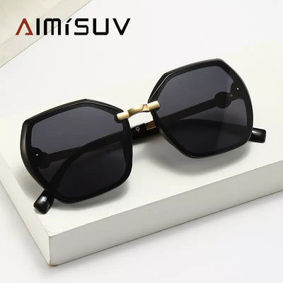 AIMISUV Vintage Oversized Women's Sunglasses Driver 2023 Luxury Brand Black Sun Glasses Shades For Female UV400 zonnebril dames