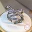 925 Sterling Silver Classic Rope Knot Bow AAAA Cubic Zirconia Ring Fine High-end Jewelry Wedding Bridal Ring Moissanite Ring