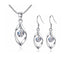 925 Sterling Silver Jewelry Sets Zirconia Twist Water Drop Necklace+Earrings Bijoux For Women Christmas Gift