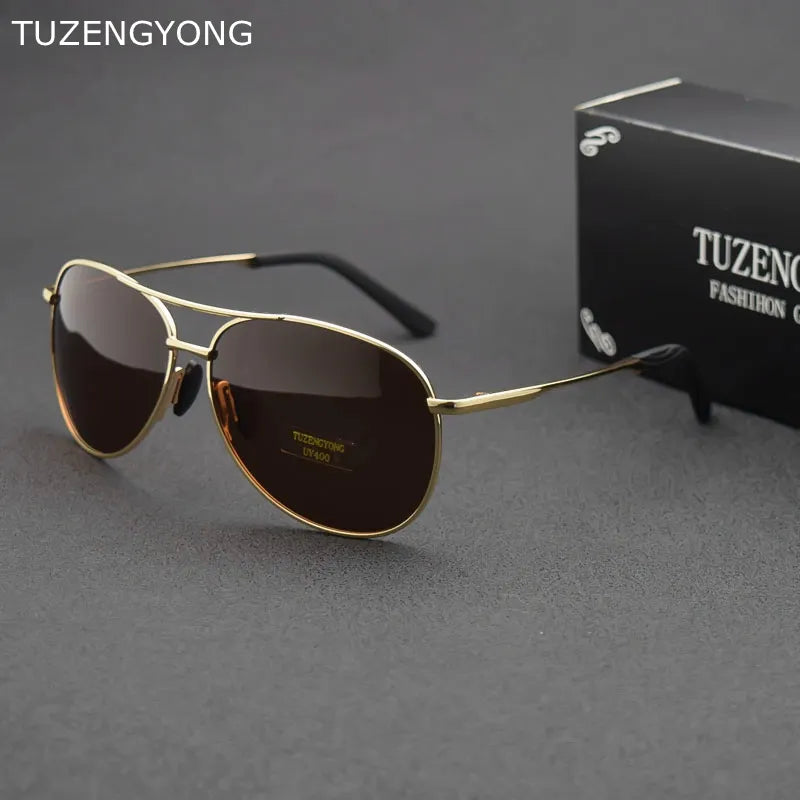 Alloy Men's Sunglasses Polarized UV400 Lens Sun Glasses  For Men  Pilot Eyewear Oculos de sol High Quality, TUZENGYONG 2023