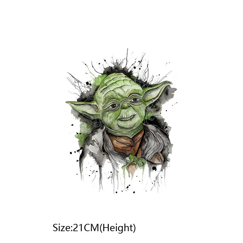 Star Wars Darth Vader Yoda Luke Skywalker Patches for Clothing Fusible Patch on Clothes Heat Transfer Stickers for Men T Shirt