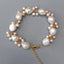 Y·YING Freshwater Cultured White Baroque Pearl Bracelet for Women Wedding Birthday Gift Charm Bracelet