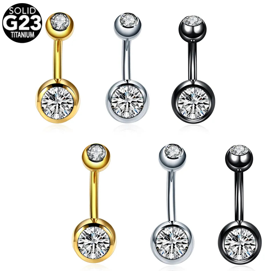 1PC Titanium Piercings 14G Navel Belly Button Piercing Crystal Gem Ombligo Piercing Helix Dangle Earring Piercings Body Jewelry