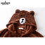 Bear Zipper Animal  Soft  sleepwear