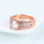 Proposal Crystal Rings for Women Rose Gold Color Zirconia Wedding Engagement Dating Girlfriend Gifts Fashion Jewelry R036