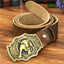 Brass Bull Cowboy Belt Buckle Leather Belt Men Jeans Men Leather Genuine Waist Yellow Belts For Men Wide Belt Male MBT0524