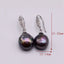 Black Pearl Earrings Natural Baroque Pearl Silver Earrings Drop-shaped Black and Blue Pearl Women's Earrings Mother's Gift