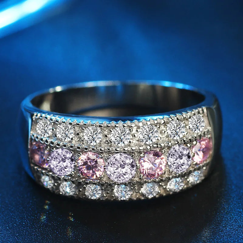 Fire Color Zircon Ring Bohemia Princess Micro-inlaid AAA Zircon Ring Wedding Rings For Women Engagement Fashion Jewelry