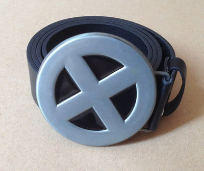 NEW X-Men Superhero Metal "X" Costume Belt Buckle X-Men Metal Belt Buckle And 1.5"PU Black And Brown Screw On Belt Native Style