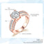 Proposal Crystal Rings for Women Rose Gold Color Zirconia Wedding Engagement Dating Girlfriend Gifts Fashion Jewelry R036