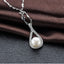 Fashion Pure 100% 925 Sterling Silver Freshwater Pearl Pendant Women Necklace Link Chain Wedding  Jewelry Gift for Bridal