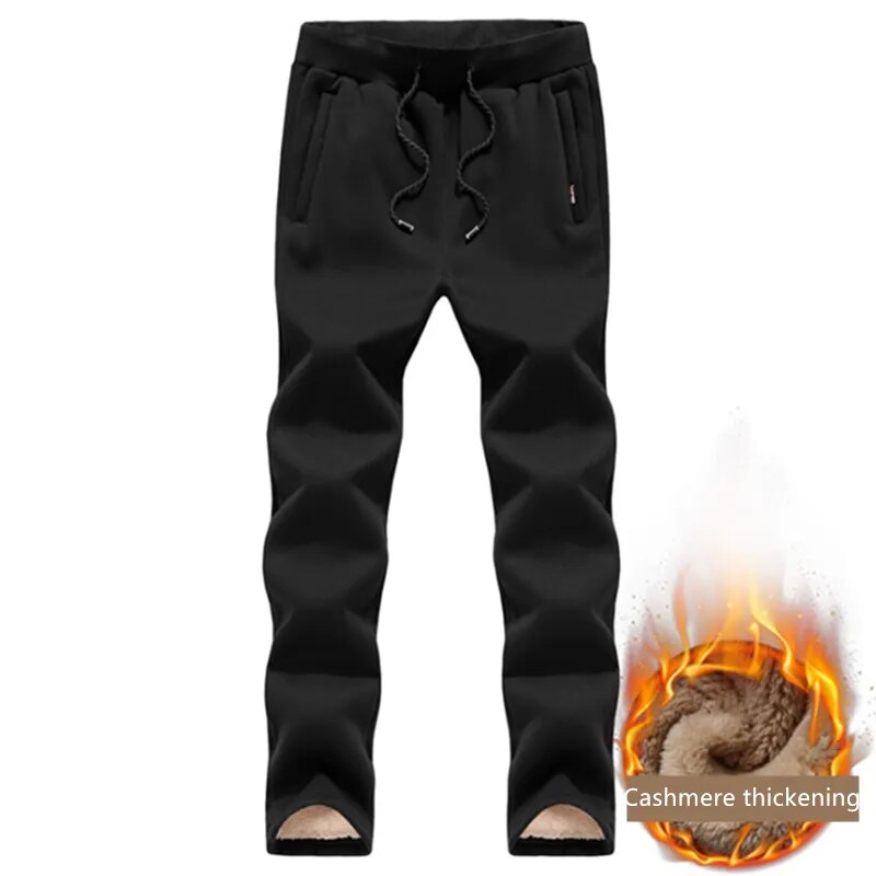 Winter Keep warm Cashmere thickening   Mens Sweatpants Casual Faux Fur Warming Military Hombre Mens Trouser  Plus Size M-5XL