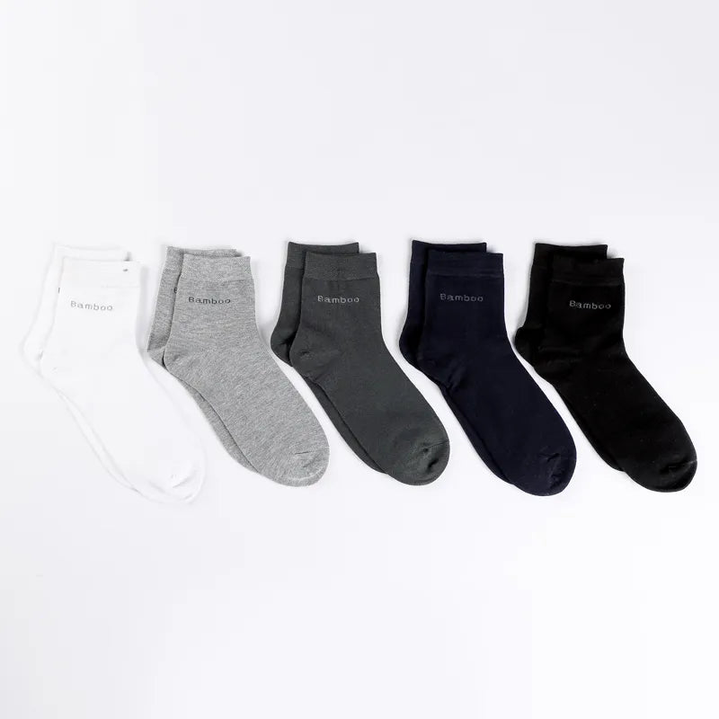 10 Pairs / Lot Bamboo Fiber Socks Men Casual Business Anti-Bacterial Breatheable Men's Crew Socks High Quality Guarantee Sock