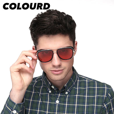 2024 Trending Tony Stark Sunglasses Men UV400 Gothic Square Sun Glasses Steampunk Women Vintage Eyewear