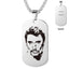 Silver Plated 2 Sides Engraved French Rocker Johnny Hallyday Photo Necklace Pendant female male bijoux femme SL-049