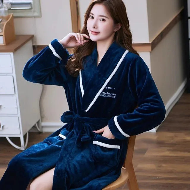 Lovers Coral Fleece Robe