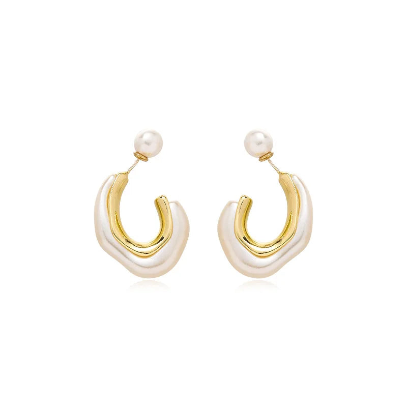 SHANGZHIHUA White Pearl Earrings For Women In 2021 New Trend Delicate Fashion Earrings Advanced Sense Imitation Pearl Earrings