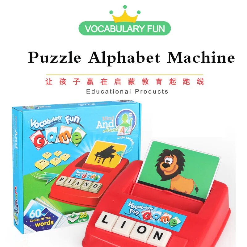 Montessori Card English Alphabet Letters Learning Toys Children Alphabet Game Vocabulary Word Picture Match Game Educational Toy