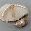 Y·YING Natural Cultured White Rice Freshwater Pearl Keshi Bangle Bracelet Adjustable