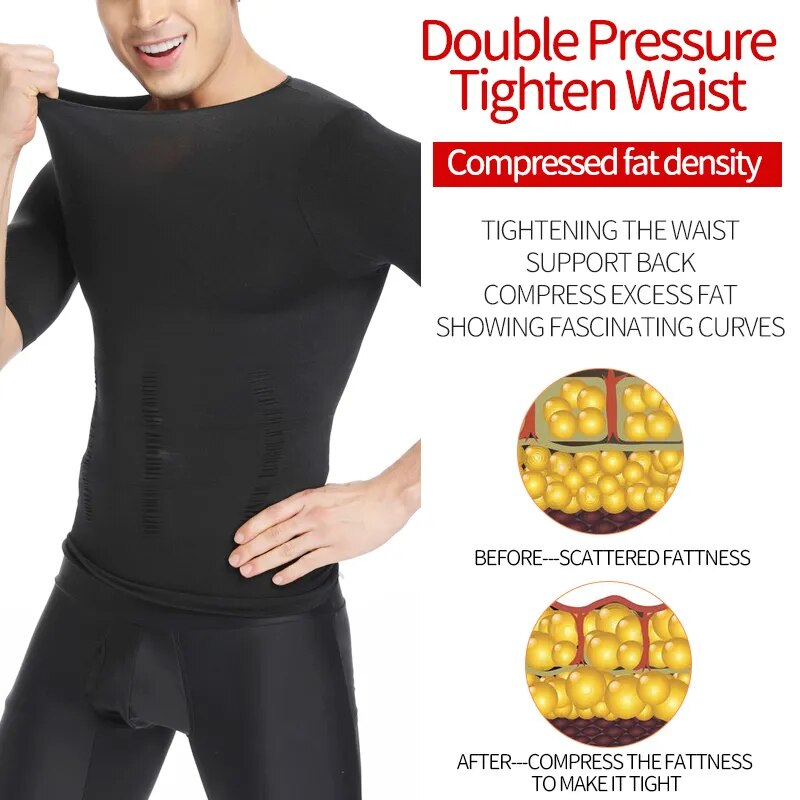 Mens Slimming Body Shaper Chest Compression Shirts Tummy Control Shapewear Gynecomastia Abdomen Slim Vest Waist Trainer Corset