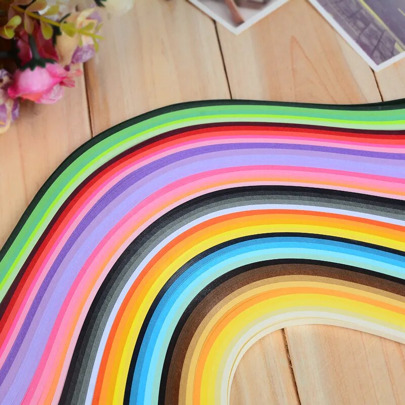 100pcs Diy Gradient Decorative Quilling Paper Strips Decorative Paper Pattern Feather Hand Origami Tools Handmade Gift Making