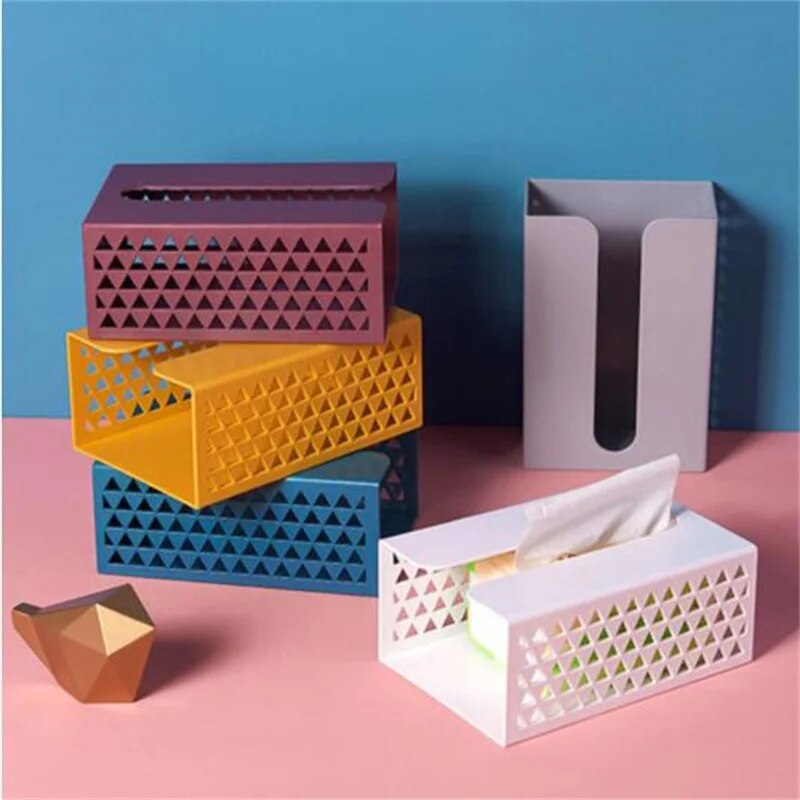 Home Storage Wall-Mounted Multifunction Tissue Box Nordic Ins Home Storage Box Bathroom Accessories Organizer Tissue Holder