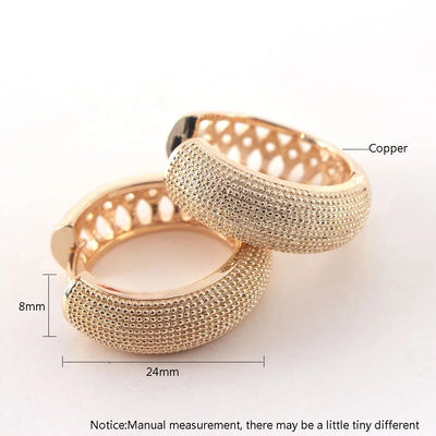 MHS.SUN Vintage Gold Color Women Hoop Earrings Hollow Design Girls Loop Earrings Luxury Ear Jewelry 1Pair For Gift