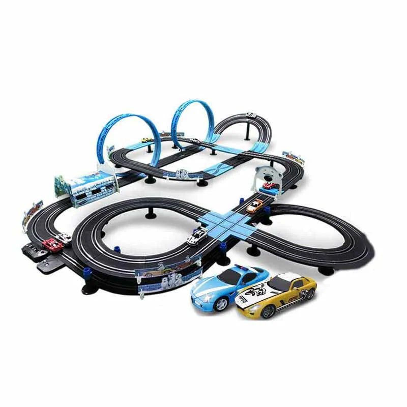 1:64 Track Racing Toy Electric Railway Track Toy Set Racing Track Double Remote Control Car Children's Toys Slot Car natal