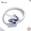 Bamoer Trendy Purple Flying Butterfly Rings 925 Sterling Silver Delicate Animal Butterfly Ring for Women S925 Fine Jewelry Gifts