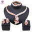African Beads Jewelry set Women Gold Colorful Crystal Wedding Party Necklace Bangle Earring Ring Italian Jewelry Set