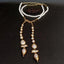 Bezel set White Keshi Pearl Chain Long Necklace For Women 52''