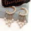 Y·YING Freshwater White Pearl gold color plated chain tassel  Hoop Chandelier Earrings for women