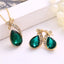 Emerald Green Water Drop Bridal Jewelry Sets New Rhinestones Austrian Crystal Necklac With Earring Italian Fashion Jewelleri