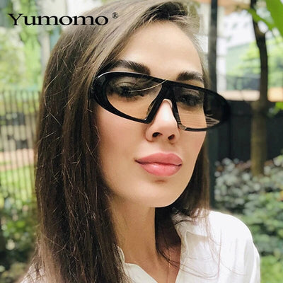 Fashion One-piece Oversized Sunglasses Women 2019 Sun Glasses Square Vintage Sunglasses Brand Designer UV400 St