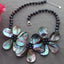 Y·YING Black Pearl Abalone Shell Necklace Handmade Statement Necklace 18"