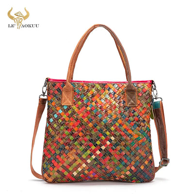 New Multi-Colorful Quality Leather Brand Luxury Ladies Patchwork Large Purse Handbag Shoulder bag Women Designer Tote bag 889