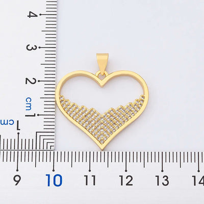 Luxury Fashion Cubic Zirconia Heart shape Pendant Women Gold Color High Quality Chain Necklace Sparking Jewelry Party Gift