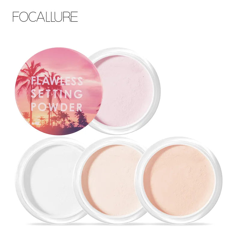 FOCALLURE Matte Loose Powder Oil-control Transparent Waterproof Long-lasting Face Setting Powder Concealer Makeup Cosmetics