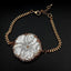 Y·YING Natural White Sea Shell Carved Flower Gold Plated Chain Bracelet Fashion 7"-9"