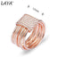 LAYA 925 Sterling Silver Finger Ring For Women Men Shining Zircon Multi-Layer Unique Design Party Luxury Authentic Jewelry