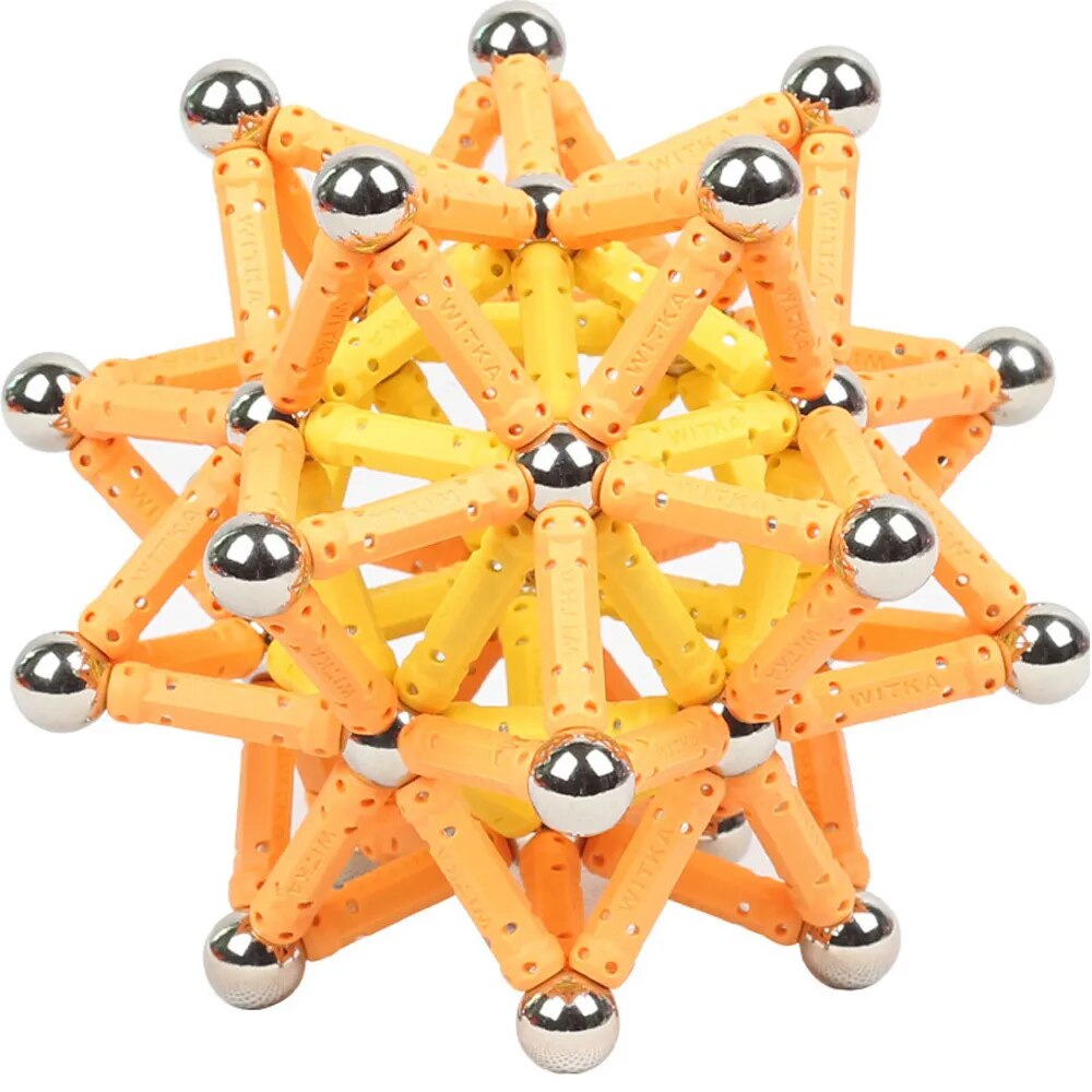 DIY Creative Designer Magnetic Sticks Metal Balls Magnet Building Blocks Construction Set Educational Toy for Kids Children Gift